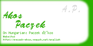 akos paczek business card